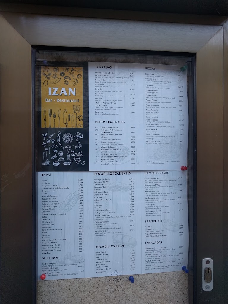 Bar Restaurant Izan — Carta