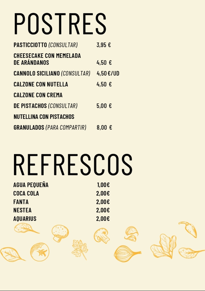 Pizzeria Rosticceria Salento XIII — Carta