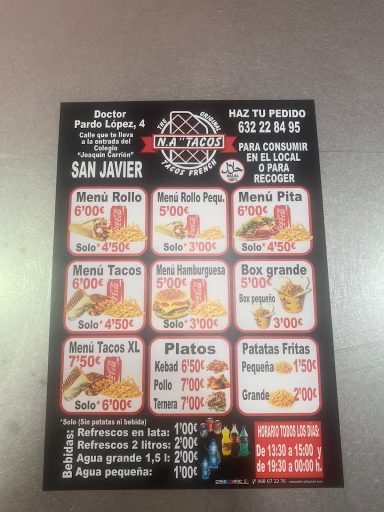 N. A. Tacos — Carta