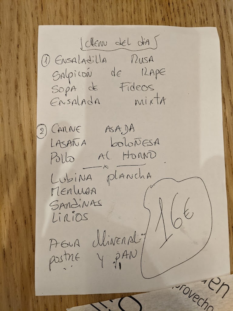 Restaurante Montoto Cafeteria (Santiago de Compostela) — Carta