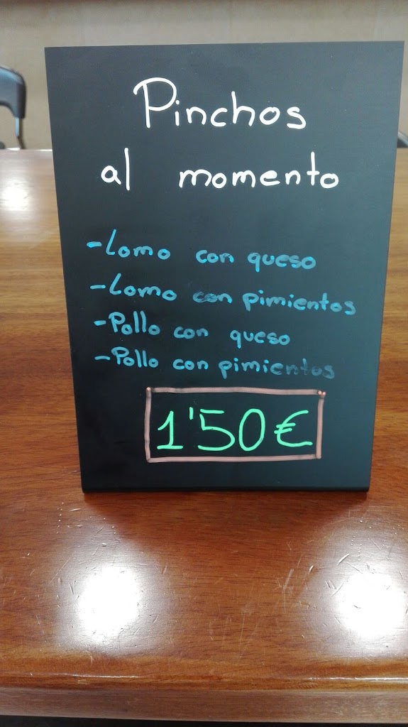 Cafe-Bar Velarde — Carta