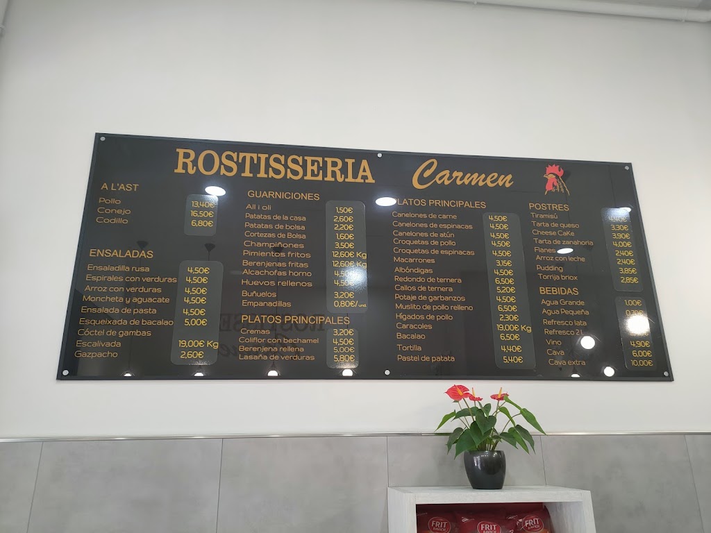 Rostisseria Carmen (La Roureda) — Carta