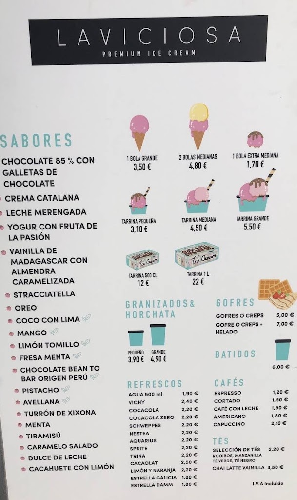 Bar El Xamfra — Carta