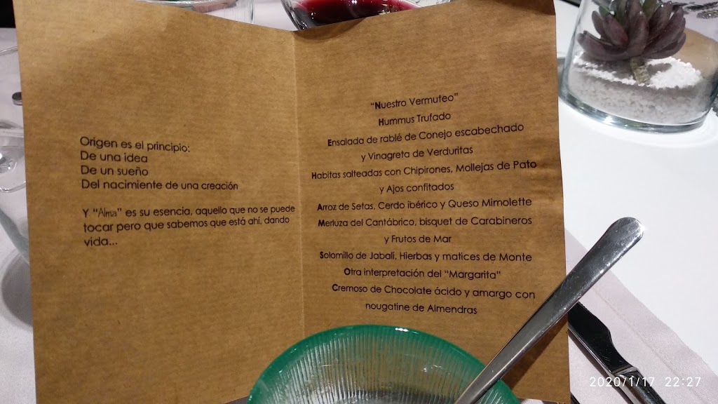 Sergi Vidal Restaurante — Carta