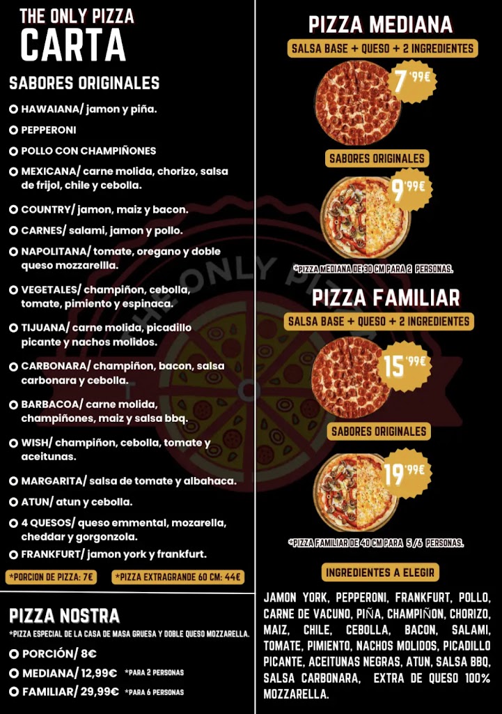 The Only Pizza — Carta