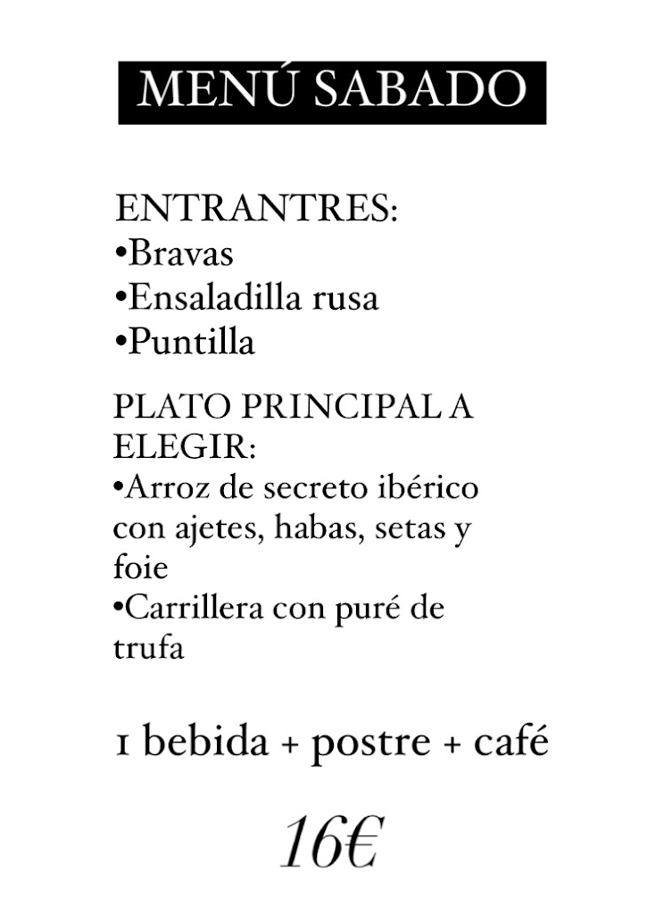 Bar Alosque — Carta