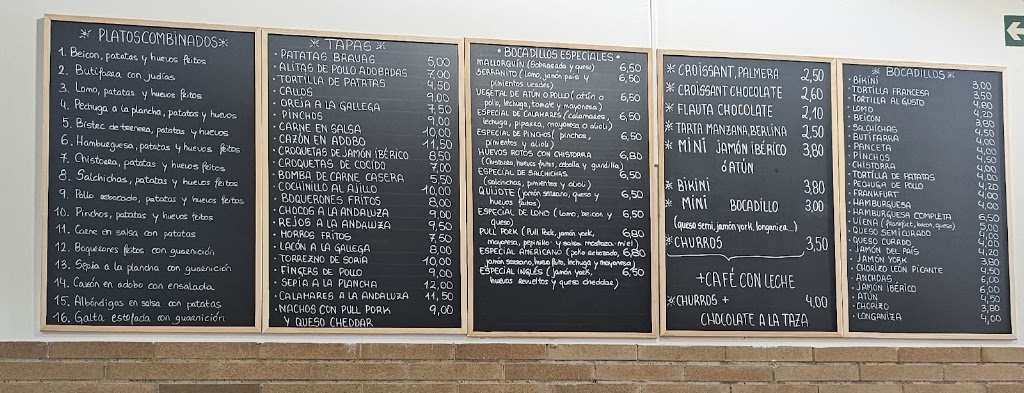 Bar Cristobal II — Carta