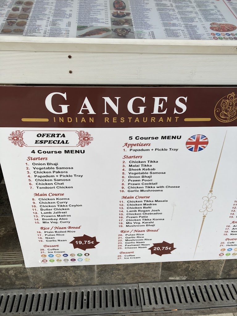 Ganges Tandoori — Carta