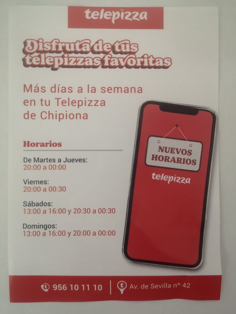Telepizza Chipiona - Comida a Domicilio — Carta