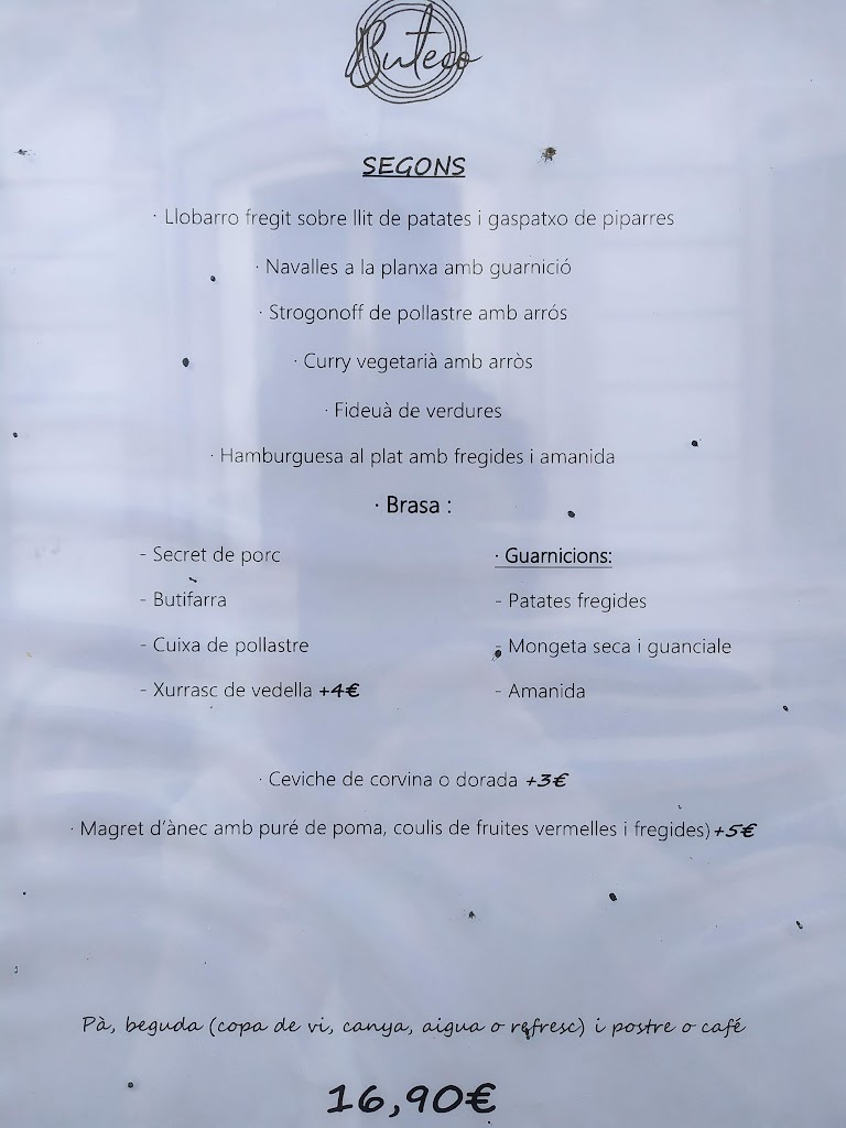 Buteco — Carta