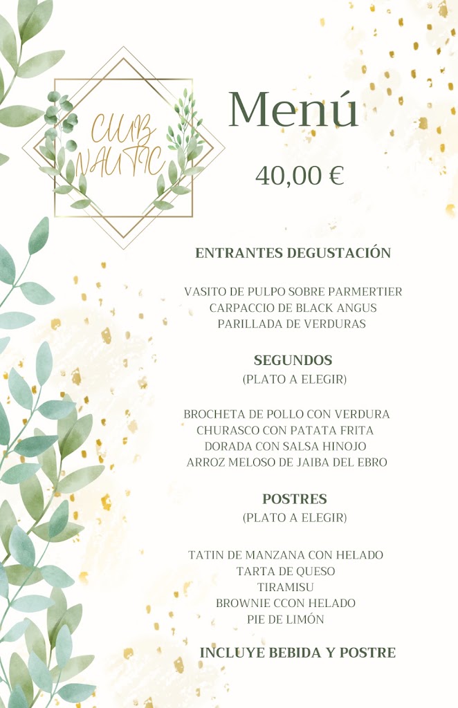 Restaurante Club Nautico Cambrils CNCB — Carta