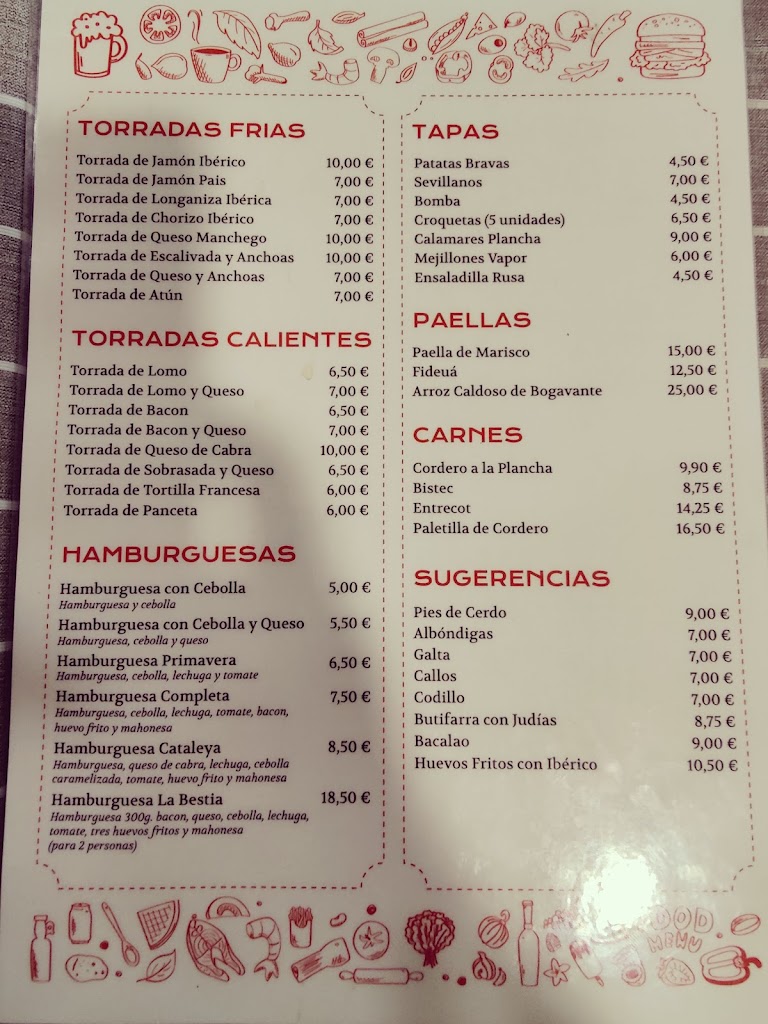 Meson Cap de Creu — Carta