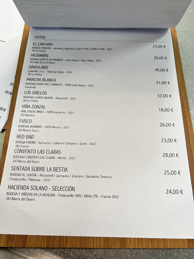 Sague Gastrobar — Carta