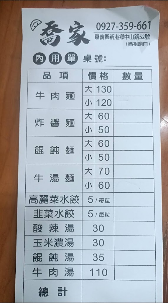 喬家牛肉麵 水餃 的照片