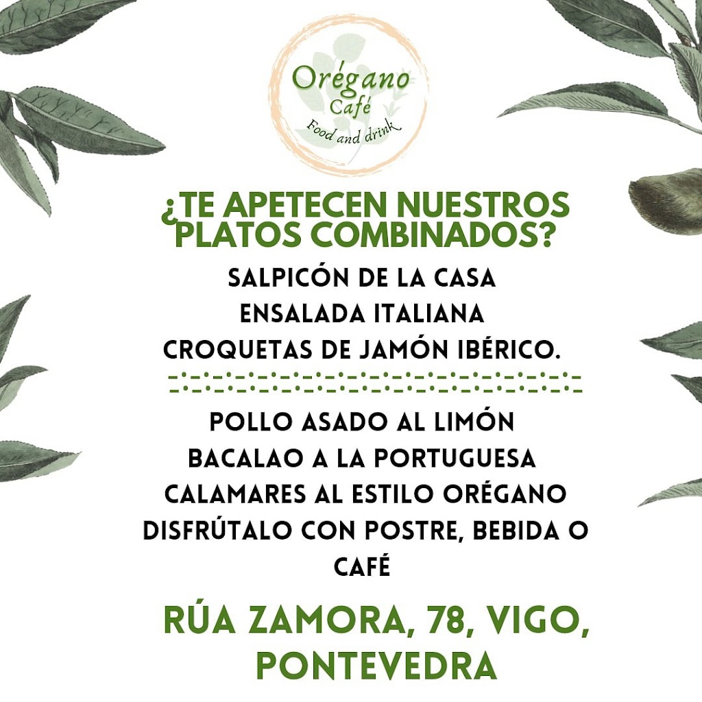 Oregano Cafe — Carta