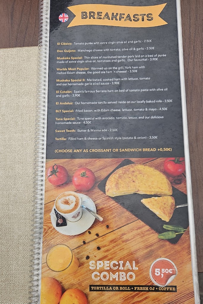 Muskoka Bistro — Carta