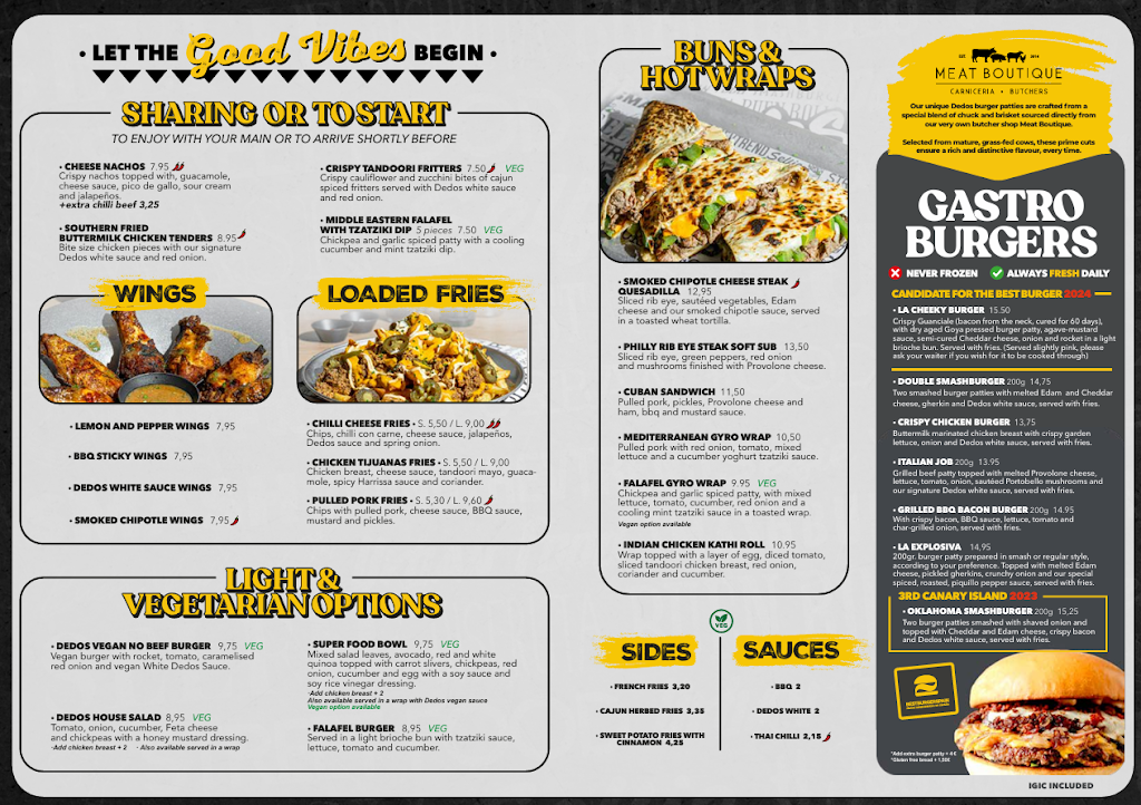 Dedos X-sur | Burgers & casual dining — Carta