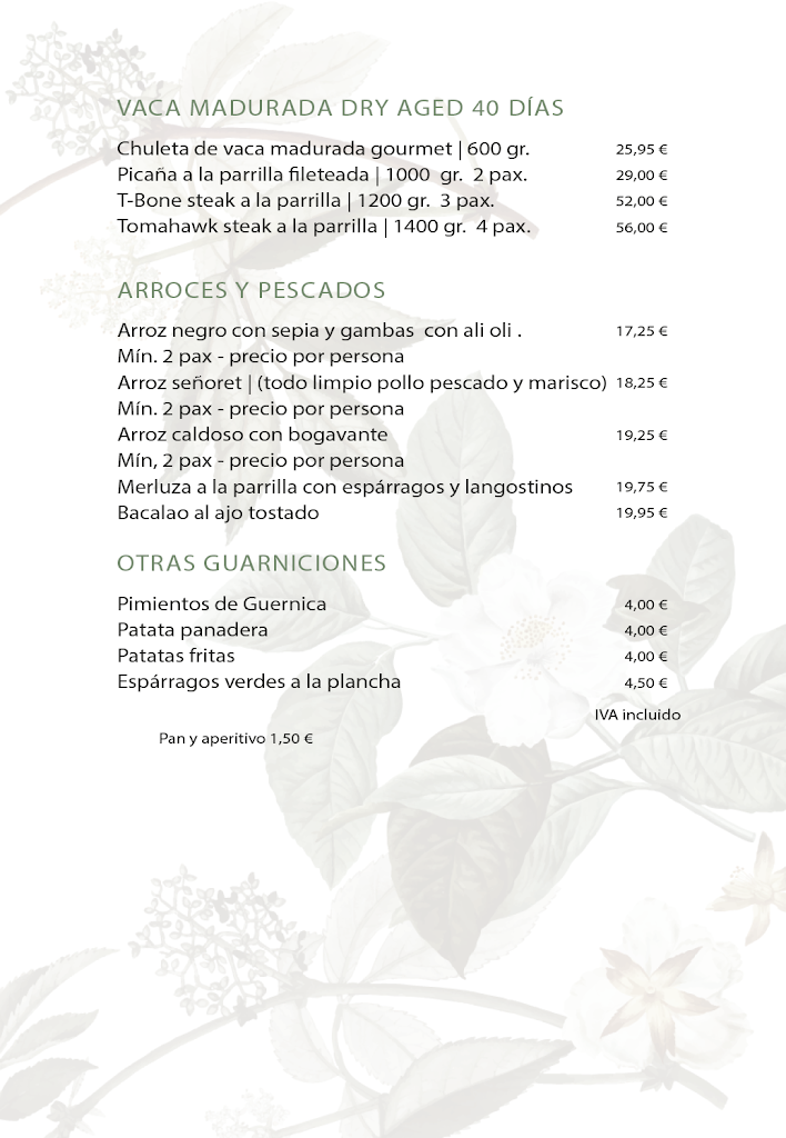 Restaurante Los Fogones de Parla — Carta