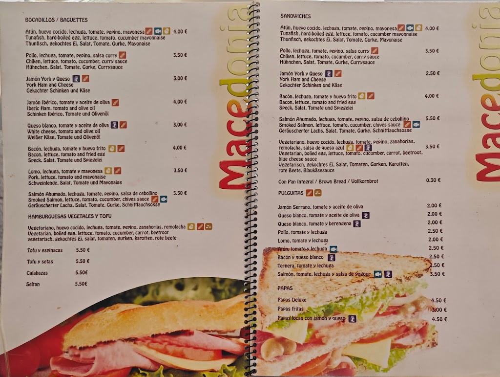Cafeteria Macedonia Fruit Cafe — Carta