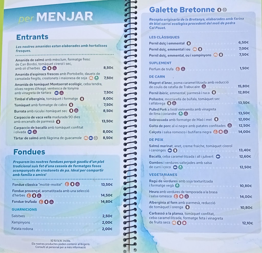 Granja el Melindro — Carta