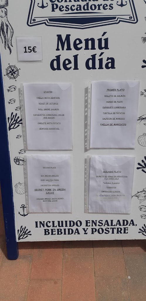 Bar la cofradia de pescadores — Carta