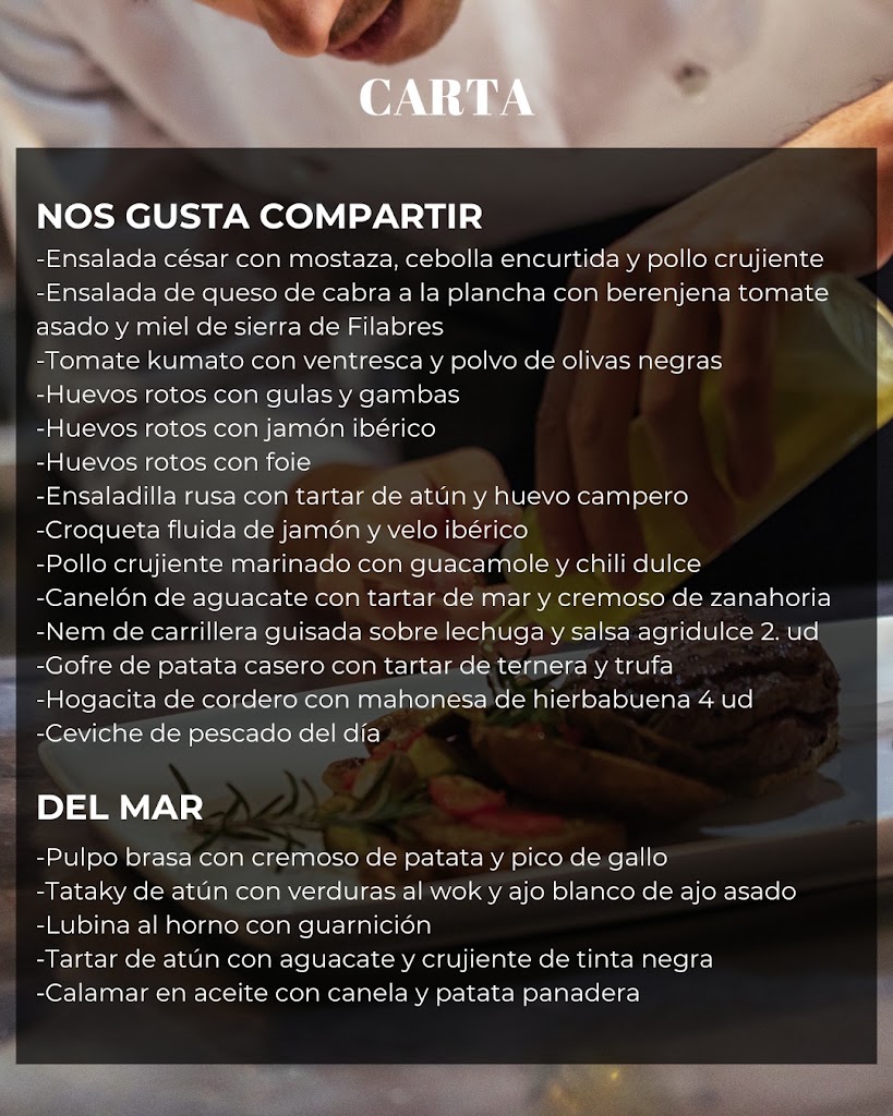 Restaurante Club de Tenis Huercal Overa — Carta