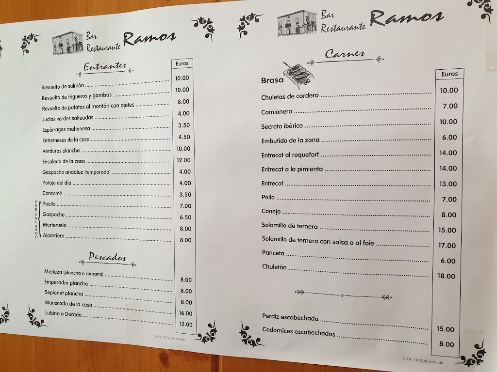 Restaurante Ramos — Carta