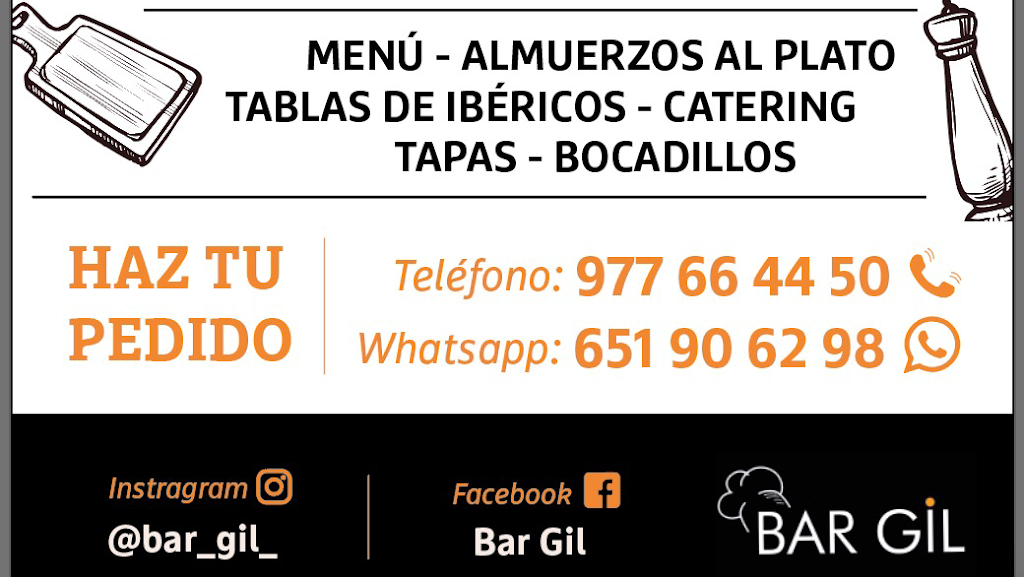 BAR GIL - Almuerzos al plato y menu diario — Carta