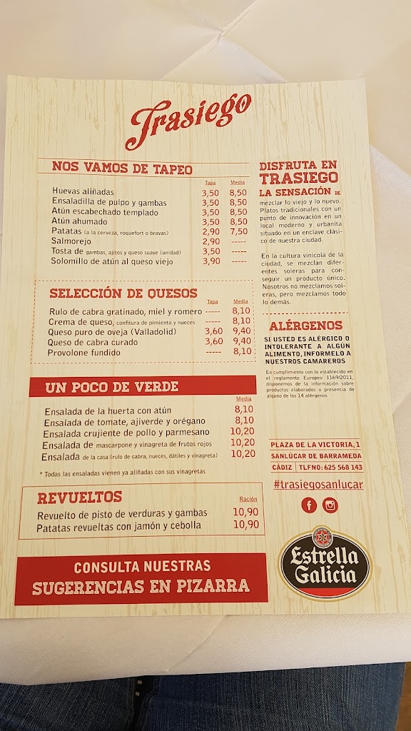 Trasiego — Carta