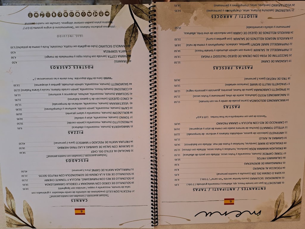 Ristorante Mamma Rosa — Carta