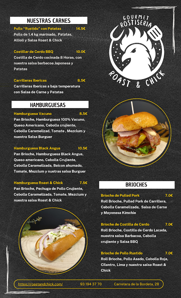 Roast & Chick — Carta