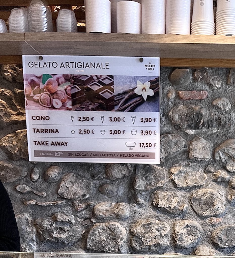 Heladeria Artigianale "Al Peccato di Gola" — Carta