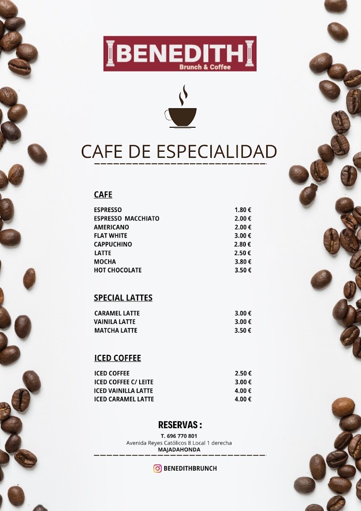 Benedith - Brunch and Coffee — Carta
