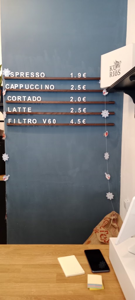 Cafe de especialidad | Kurios Cafe SL — Carta