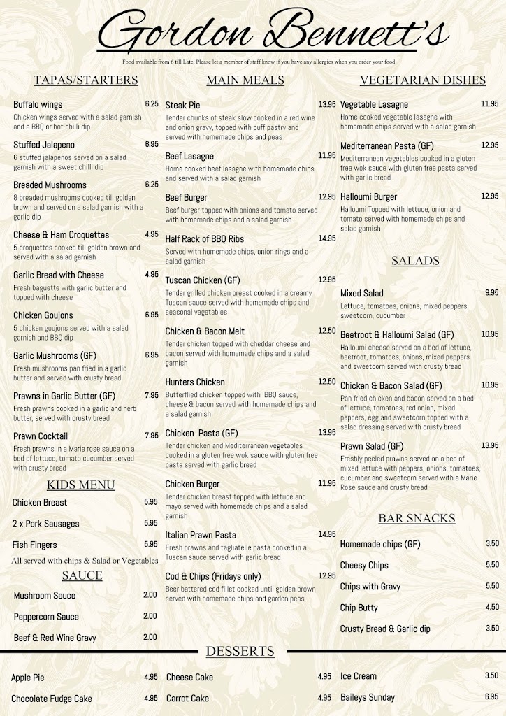 Gastro Bar — Carta