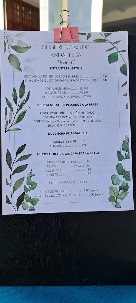 Restaurante La Brasa de Horizontal — Carta