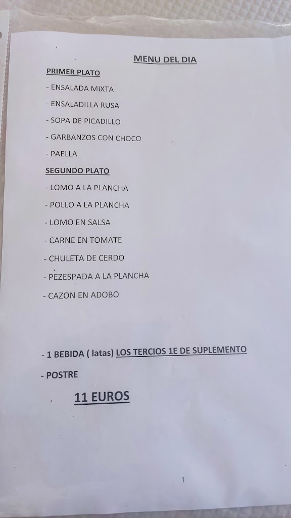 Venta San Isidro — Carta