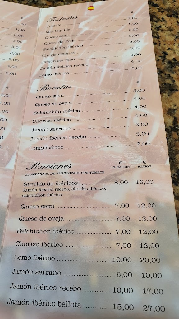 BAR Z IBIZA — Carta