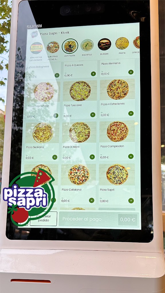 Pizza Sapri — Carta