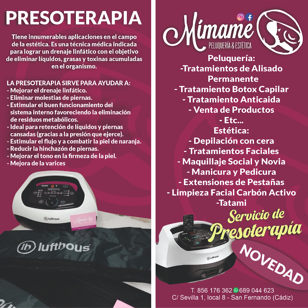 MIMAME Peluqueria Unisex (Peluqueria, Productos de Belleza, Laser de diodo...) en San Fernando — Carta