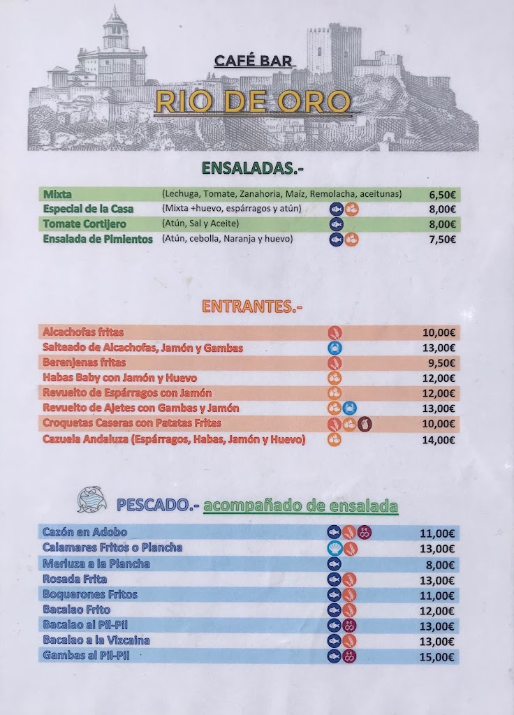 Cafe Bar Rio De Oro — Carta