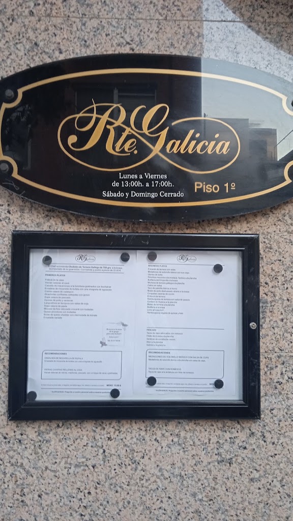 Restaurant Galicia — Carta