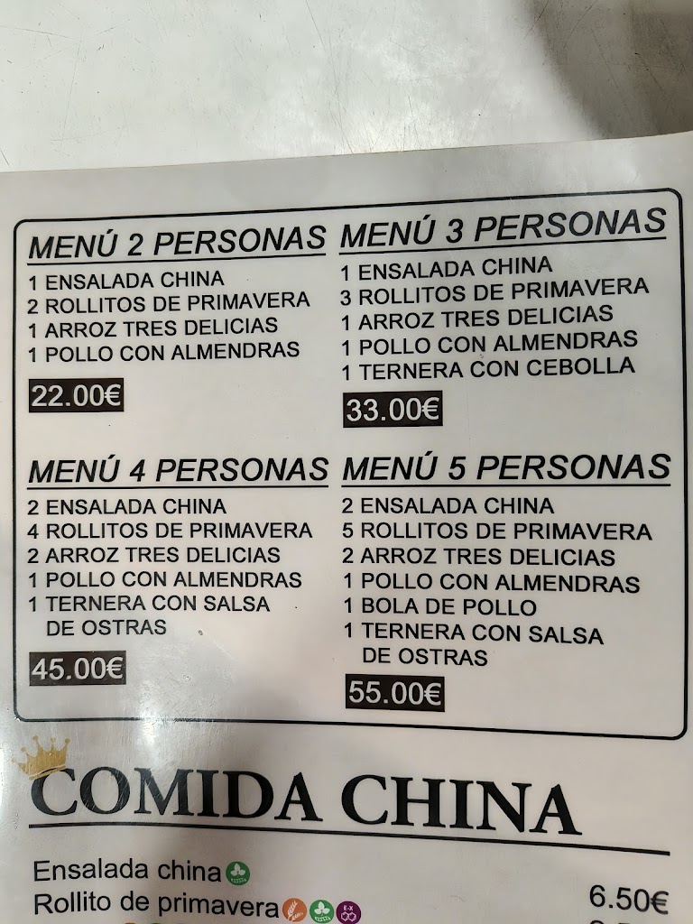 Tapas King — Carta