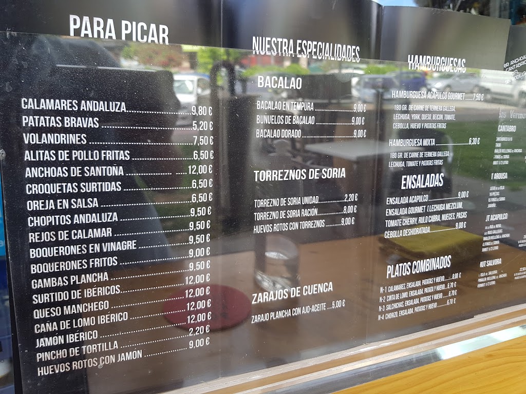 Bar Acapulco — Carta
