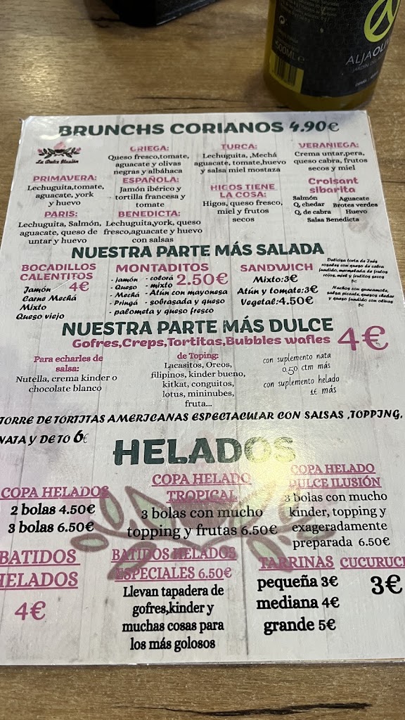 La Dulce Ilusion — Carta