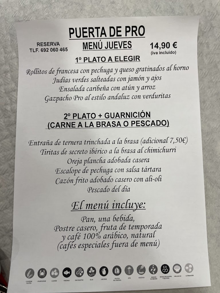 Puerta de Pro — Carta