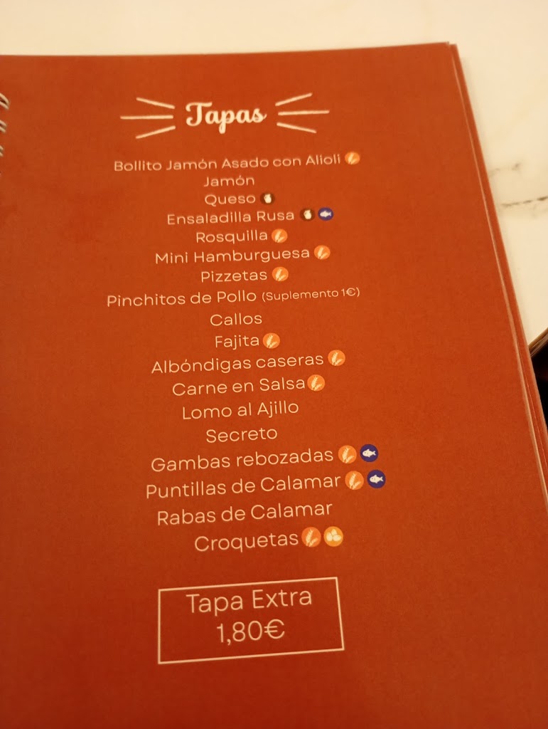 Cafeteria -Bar Nota 22 — Carta