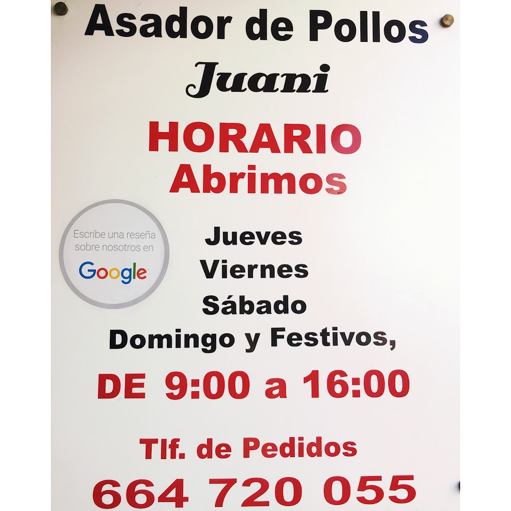 Asador de pollos Juani — Del propietario