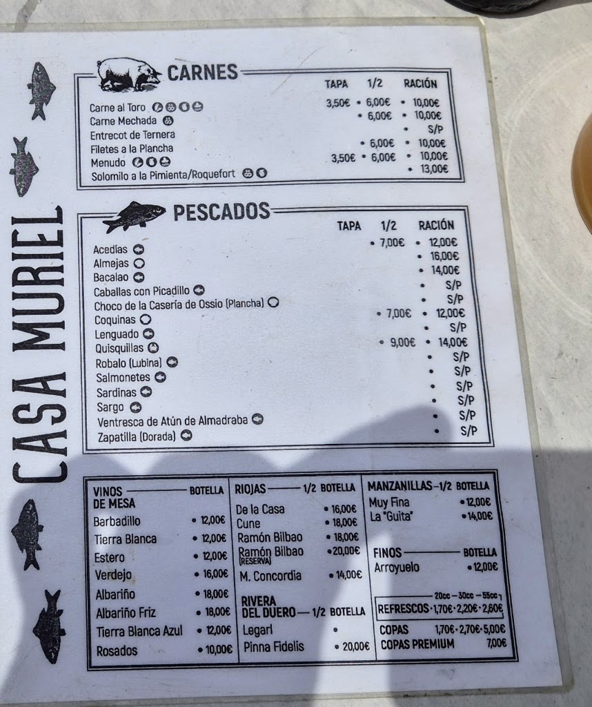 La Corchuela - Casa Muriel — Carta