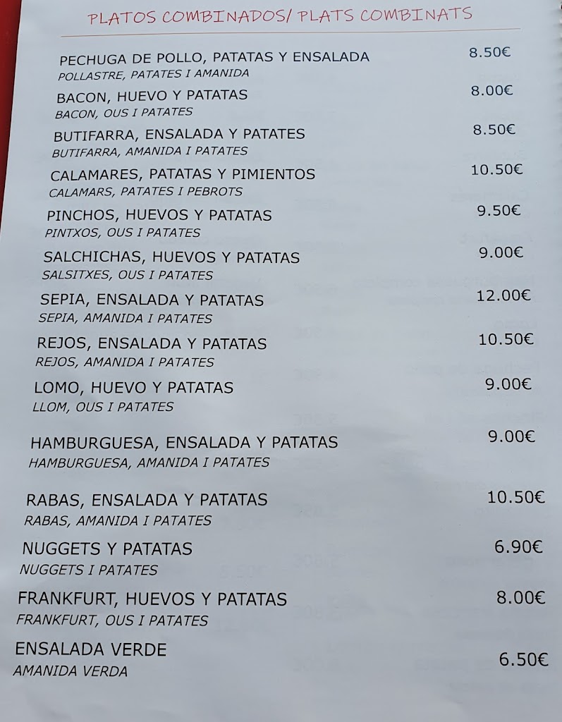 La Vermuteria de la Placa — Carta